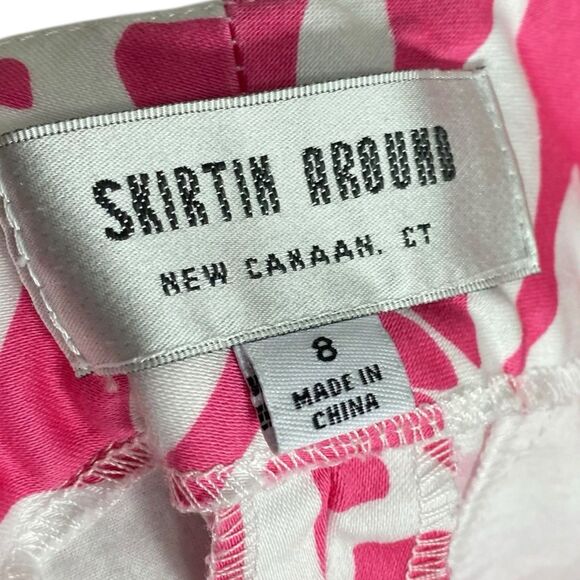 Skirtin Around Shorts Womens 8 Pink Green Bermuda Preppy Coastal Country Club - Picture 3 of 15